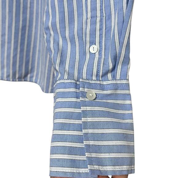 Abercrombie & Fitch Oxford Button Shirt Size XS Blue Striped Preppy Academia - Picture 5 of 6